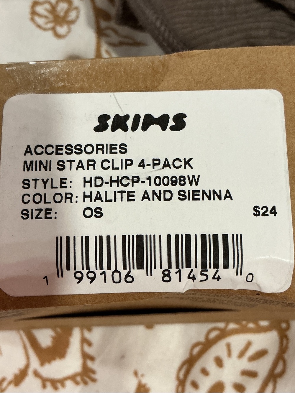 SKIMS Mini Star Clip 4-Pack in Halite & Sienna Tones - Picture 2 of 2